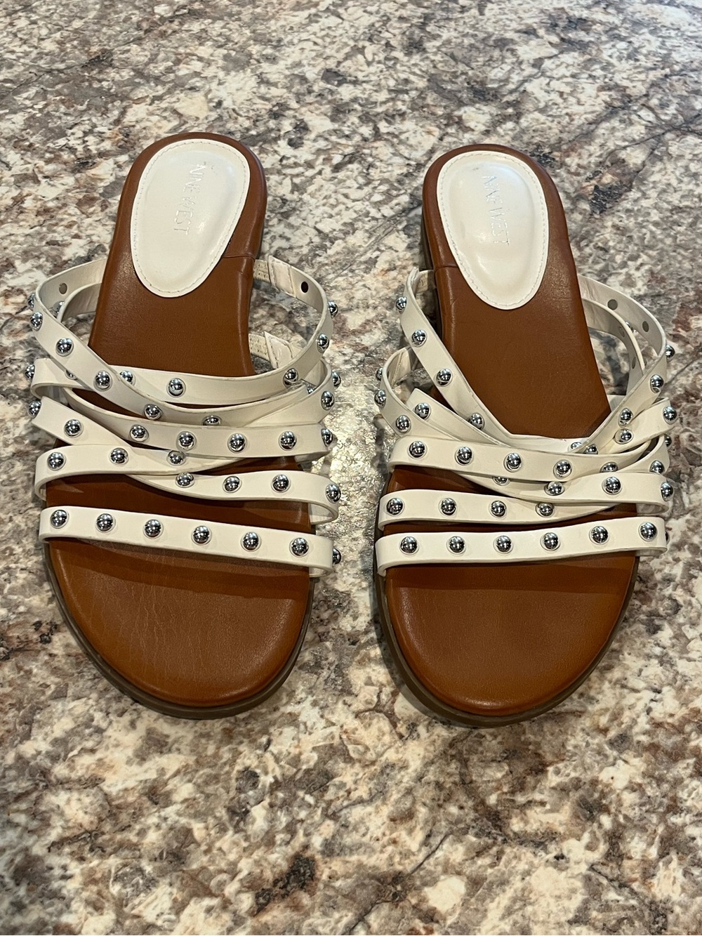 Nine West Studded Slide Sandals -